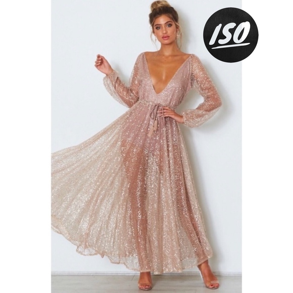 ISO Lucky Star Dress (Rose Gold/Black) by White Fox Boutique